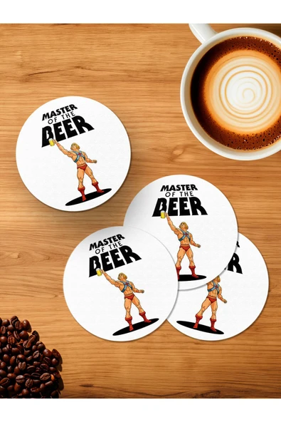 Panorama Ajans Master Of The Beer 4'lü Ahşap Bardak Altlığı ürün görseli 1