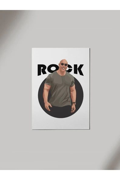 Panorama Ajans The Rock Dwayne Johnson Portre Tasarım Ahşap Poster Tablo ürün görseli 1