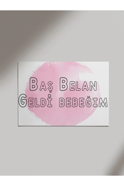 Panorama Ajans Komik Sözlü Baş Belası Tasarım Ahşap Poster Tablo ürün görseli 1