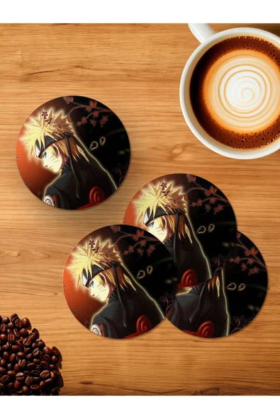 Panorama Ajans Naruto Uzumaki Anime Çizgi Film 4'lü Ahşap Bardak Altlığı ürün görseli 1