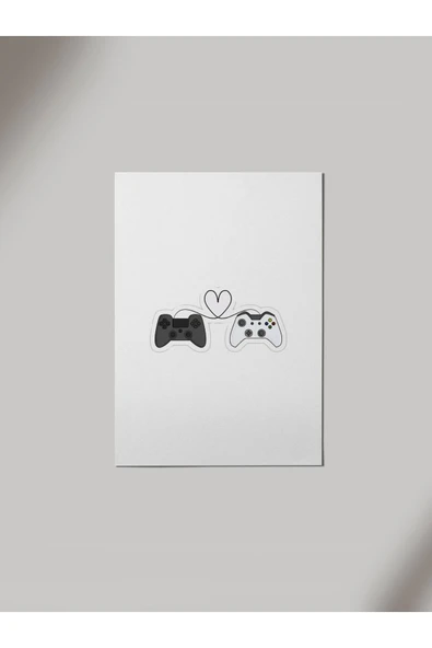 Panorama Ajans Gamer Çiftlere Oyun Konsolu Love Ahşap Poster Tablo