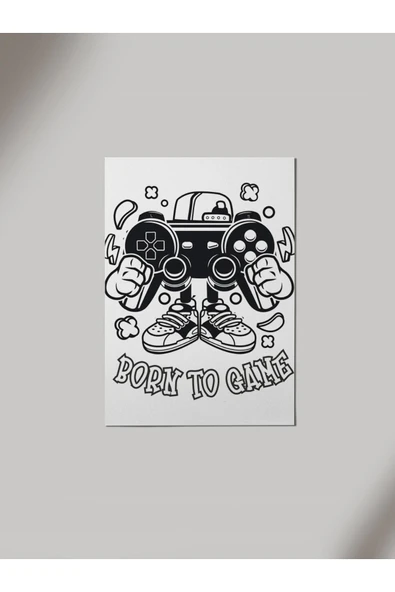Panorama Ajans Born To Game Ahşap Poster Tablo ürün görseli 1