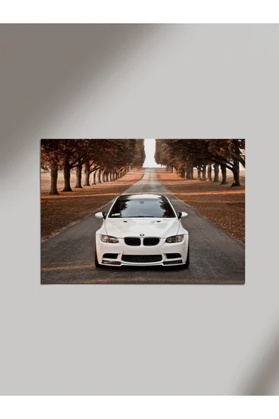 Panorama Ajans Bmw M3 Beyaz Ahşap Poster Tablo ürün görseli 1