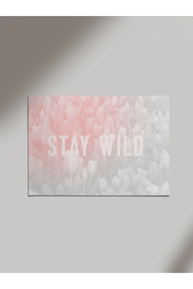 Panorama Ajans Stay Wild Huzur Vahşi Gri Minimalist Ahşap Poster Tablo ürün görseli 1