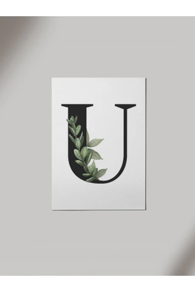 Panorama Ajans U Harfi Yeşil Yapraklı Ahşap Poster Tablo ürün görseli 1