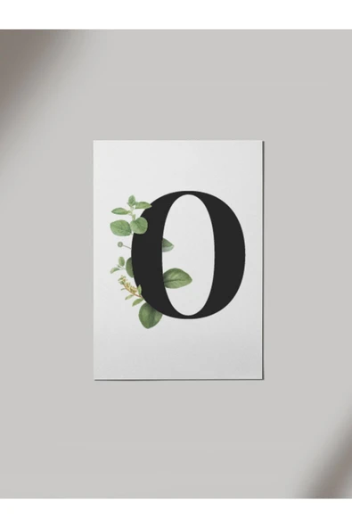Panorama Ajans O Harfi Yeşil Yapraklı Ahşap Poster Tablo