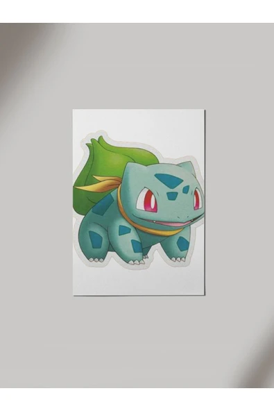 Panorama Ajans Pokemon Hayranlarına Bulbasaur Sticker Tasarım Ahşap Poster Tablo ürün görseli 1