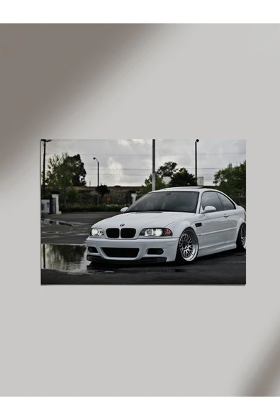 Panorama Ajans Bmw 320 Beyaz Ahşap Poster Tablo ürün görseli 1