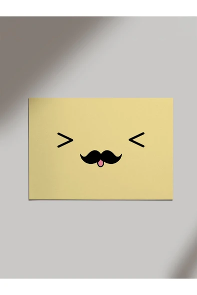 Panorama Ajans Gülen Yüz Minimal Ahşap Poster Tablo ürün görseli 1