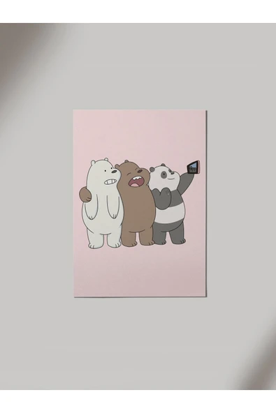Panorama Ajans Kafadar Ayılar Selfie Ahşap Poster Tablo ürün görseli 1
