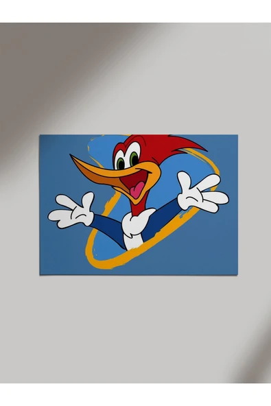 Panorama Ajans Woody Woodpecker Ağaçkakan Çizgi Film Nostalji Ahşap Poster Tablo ürün görseli 1