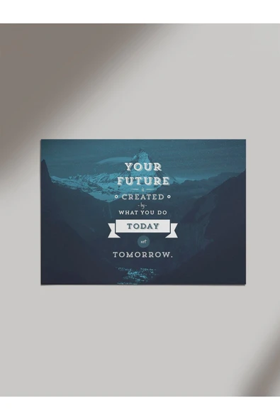 Panorama Ajans Gelecek Için Motivasyon Ofis Iş Arkadaşı Hediye Ahşap Poster Tablo ürün görseli 1