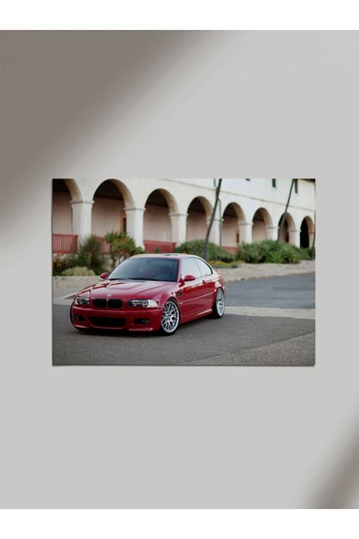 Panorama Ajans Bmw 320 Kırmızı Ahşap Poster Tablo ürün görseli 1