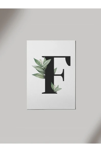 Panorama Ajans F Harfi Yeşil Yapraklı Ahşap Poster Tablo ürün görseli 1