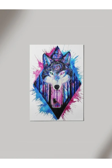 Panorama Ajans Renkli Kurt Tasarım Colourful Sticker Ahşap Poster Tablo ürün görseli 1