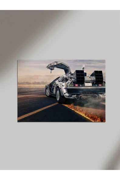 Panorama Ajans Back To Future Geleceğe Dönüş Film Delorean Dmc Araba Ahşap Poster Tablo ürün görseli 1