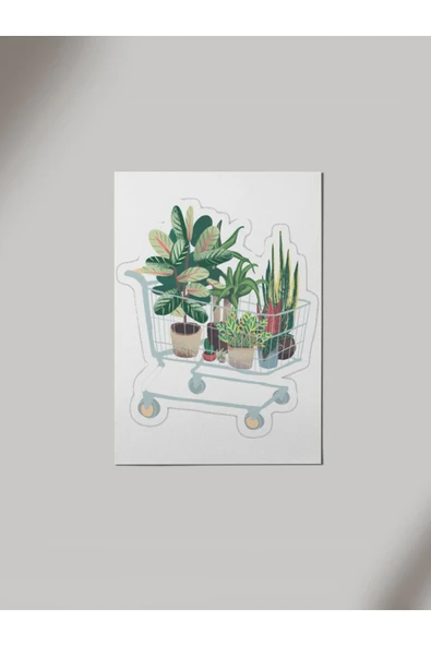 Panorama Ajans Çiçek Arabası Saksı Sticker Ahşap Poster Tablo ürün görseli 1