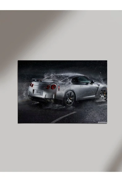 Panorama Ajans Nissan Gtr R35 Gri Ahşap Poster Tablo ürün görseli 1