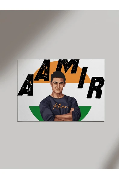 Panorama Ajans Aamır Khan Hint Oyuncu Portre Tasarım Ahşap Poster Tablo ürün görseli 1