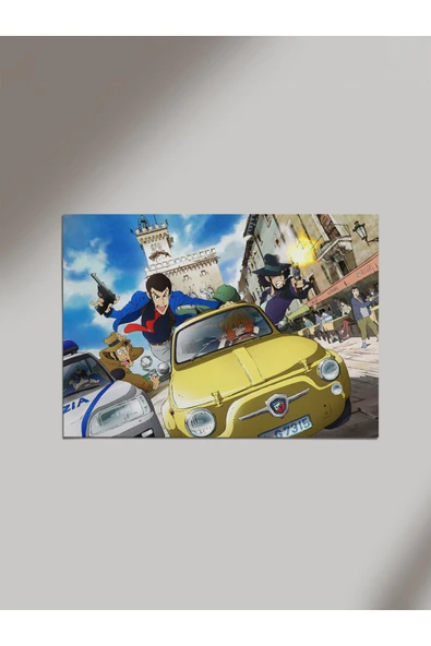 Panorama Ajans Lupin Çizgi Film Dediktif Hırsız Ahşap Poster Tablo ürün görseli 1