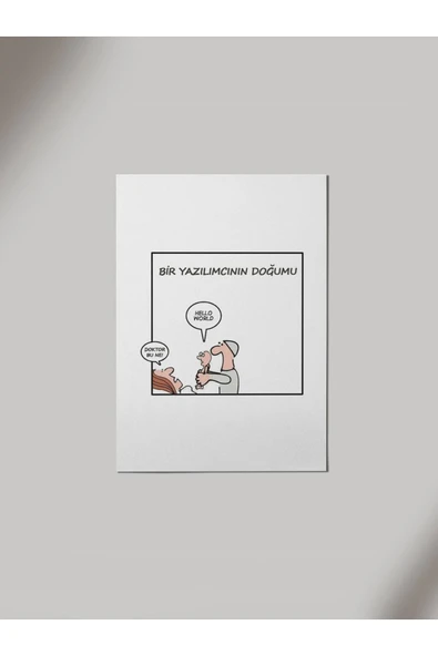 Panorama Ajans Yazılımcının Doğumu Ahşap Poster Tablo ürün görseli 1
