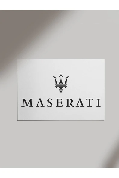 Panorama Ajans Maserati Lüks Araba Logo Minimal Ahşap Poster Tablo ürün görseli 1