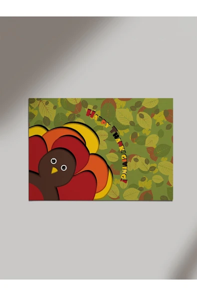 Panorama Ajans Cute Thanksgiving Mutlu Hindi Şükran Günü Ahşap Poster Tablo ürün görseli 1