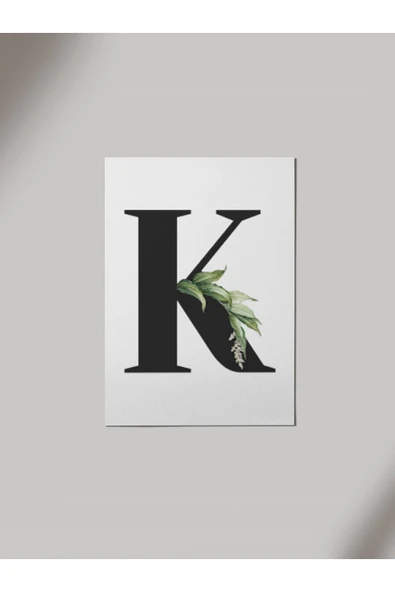 Panorama Ajans K Harfi Yeşil Yapraklı Ahşap Poster Tablo ürün görseli 1