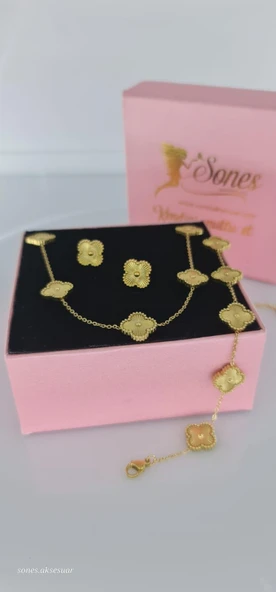 Günlük Gold Çelik Takı Seti - Resim 5