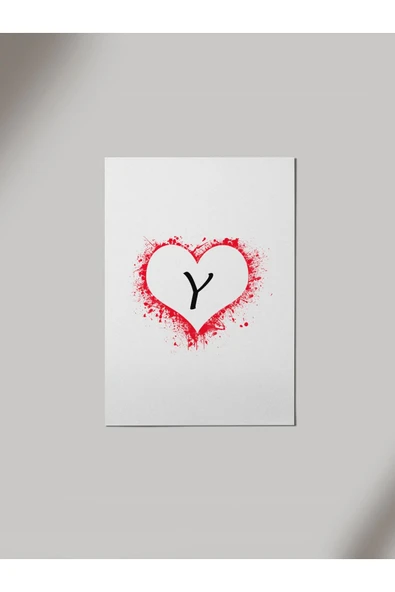 Panorama Ajans Y Harfi Kalp Ahşap Poster Tablo ürün görseli 1