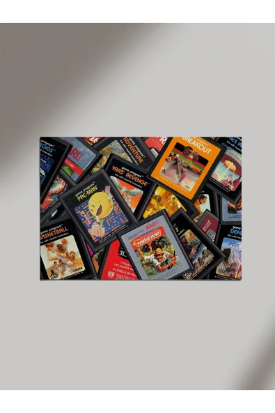 Panorama Ajans Atari Retro Kaset Oyunlar Ahşap Poster Tablo