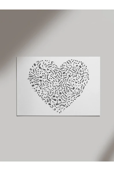 Panorama Ajans Sevgililer Günü En Güzel Nota Ve Şarkı Ahşap Poster Tablo ürün görseli 1