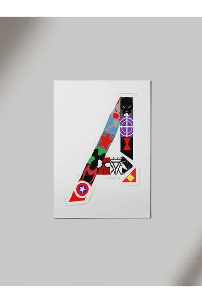 Panorama Ajans Avengers Kahramanları A Harfi Sticker Ahşap Poster Tablo ürün görseli 1