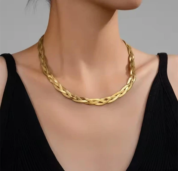 Dalga Gold Çelik Takı Seti 351 - 2
