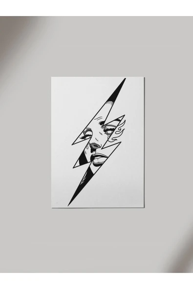 Panorama Ajans Minimal Şimşek Tasarım Ahşap Poster Tablo ürün görseli 1