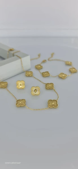 Günlük Gold Çelik Takı Seti - Resim 6