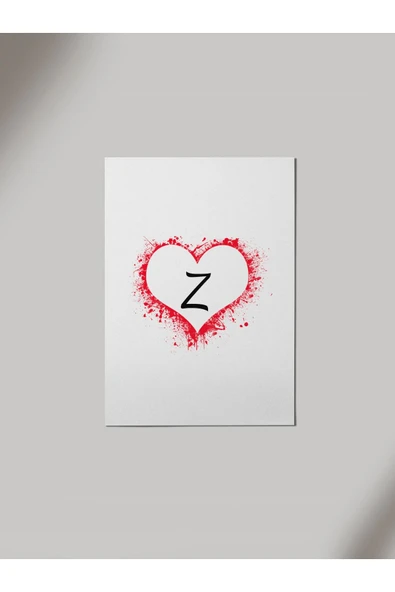 Panorama Ajans Z Harfi Kalp Ahşap Poster Tablo ürün görseli 1