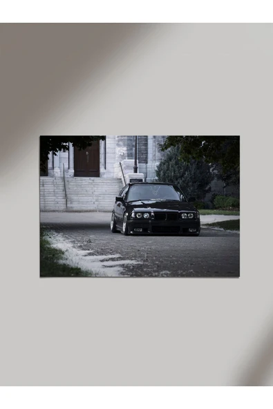 Panorama Ajans Bmw E36 Siyah Ahşap Poster Tablo ürün görseli 1