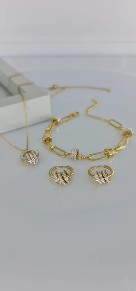 Periliçe Gold Çelik Takı Seti 359 - Resim 2