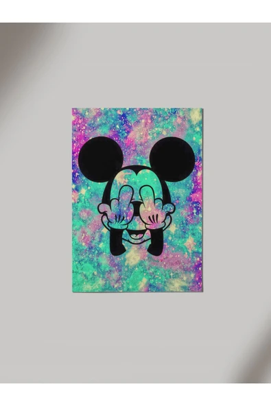 Panorama Ajans Mickey Mouse Eğlenceli Gökyüzü Tasarım Ahşap Poster Tablo ürün görseli 1