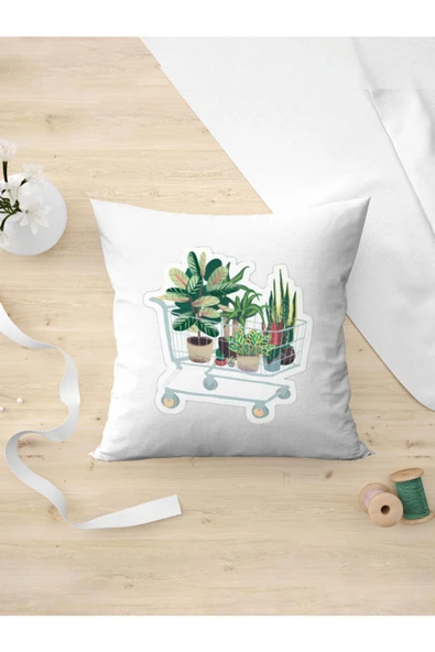 Panorama Ajans Çiçek Arabası Saksı Sticker Yastık Kılıfı ürün görseli 1