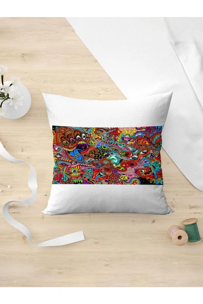 Panorama Ajans Psychedelic Psikedelik Görsel Hayal Dünyası Renkli Yastık Kılıfı ürün görseli 1