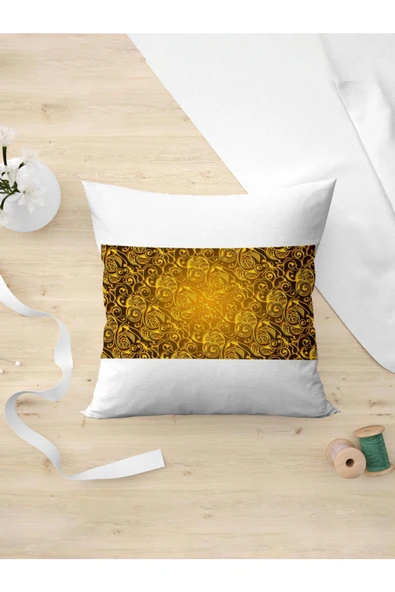 Panorama Ajans Ünlü Marka Pattern Gold Tasarım Yastık Kılıfı