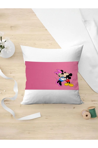 Panorama Ajans Mickey Ve Minnie Mouse Sevgililer Günü Hediye Yastık Kılıfı ürün görseli 1