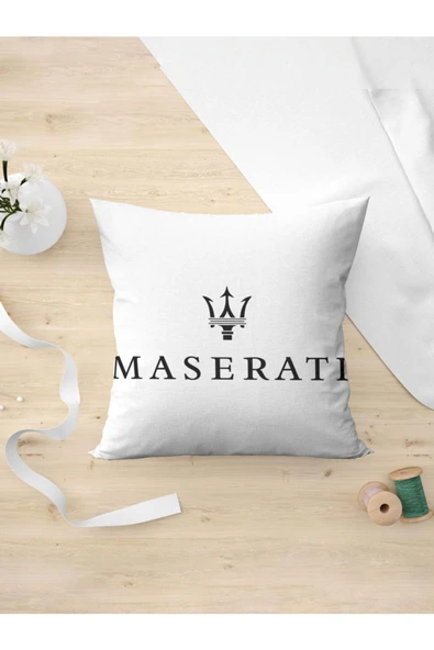 Panorama Ajans Maserati Lüks Araba Logo Minimal Yastık Kılıfı ürün görseli 1