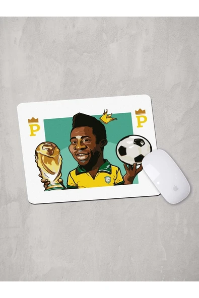Panorama Ajans Pele Brezilya Efsane Futbolcu Portre Tasarım Mouse Pad ürün görseli 1