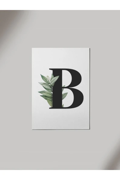 Panorama Ajans B Harfi Yeşil Yapraklı Ahşap Poster Tablo ürün görseli 1