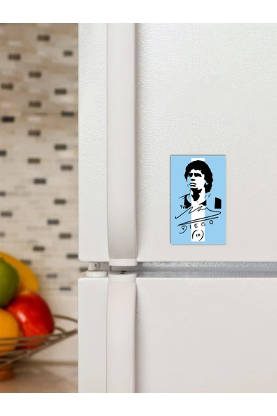 Panorama Ajans Maradona Efsane Futbolcu Arjantin Bayraklı Silüet Portre 6x9 Magnet ürün görseli
