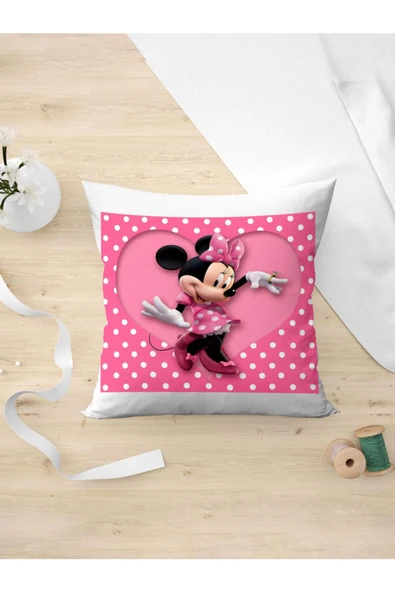 Panorama Ajans Mickey Mouse Minnie Tatlı Kalp Sevgili Hediye Yastık Kılıfı ürün görseli 1