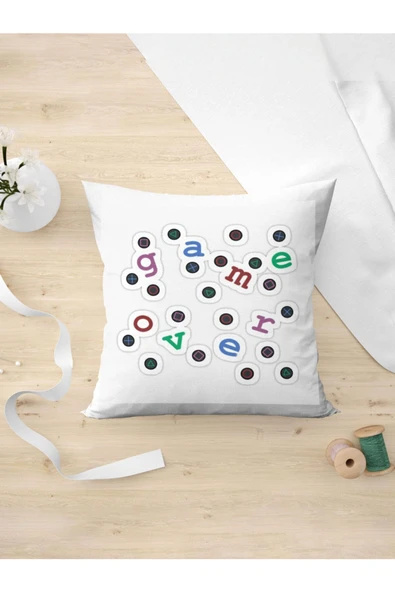 Panorama Ajans Oyunseverlere Game Over Oyun Bitti Sticker Yastık Kılıfı ürün görseli 1
